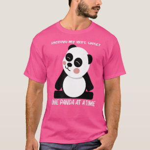 Camiseta Panda Para Homens Pai Cubo Branco Preto