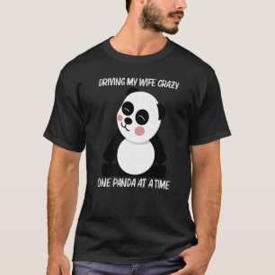 Camiseta Panda Para Homens Pai Cubo Branco Preto