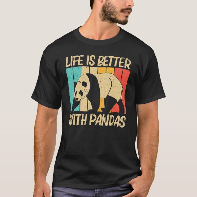Camiseta Panda Para Homens, Panda Bear Animal 1 (Frente)