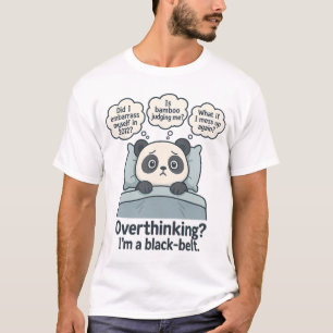 Camiseta Panda Pensativo Engraçado Cartoon Ansiedade