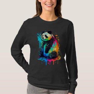 Camiseta Panda pintado Artístico Colorido Pop