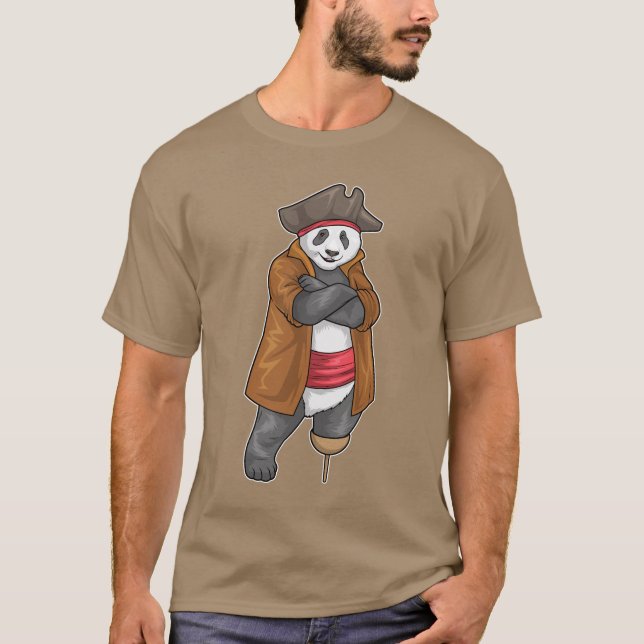 Camiseta Panda Pirata Perna de madeira (Frente)