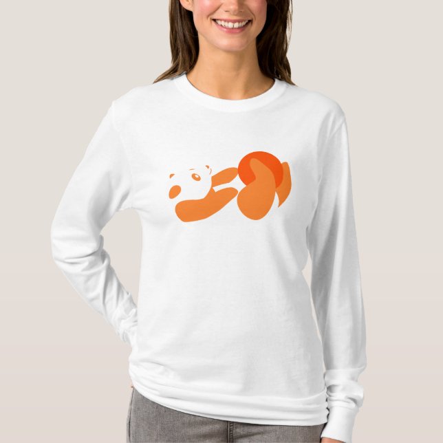 Camiseta Panda Playing (Laranja) (Frente)