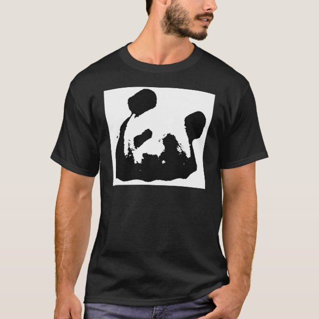 Camiseta Panda Pop de Arte Negra (Frente)