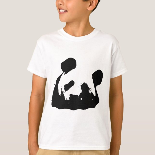 Camiseta Panda Pop de Arte Negra (Frente)