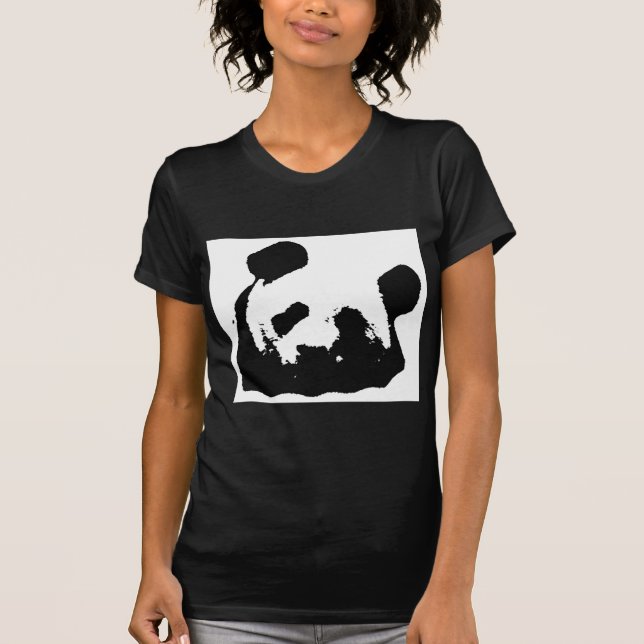 Camiseta Panda Pop de Arte Negra (Frente)