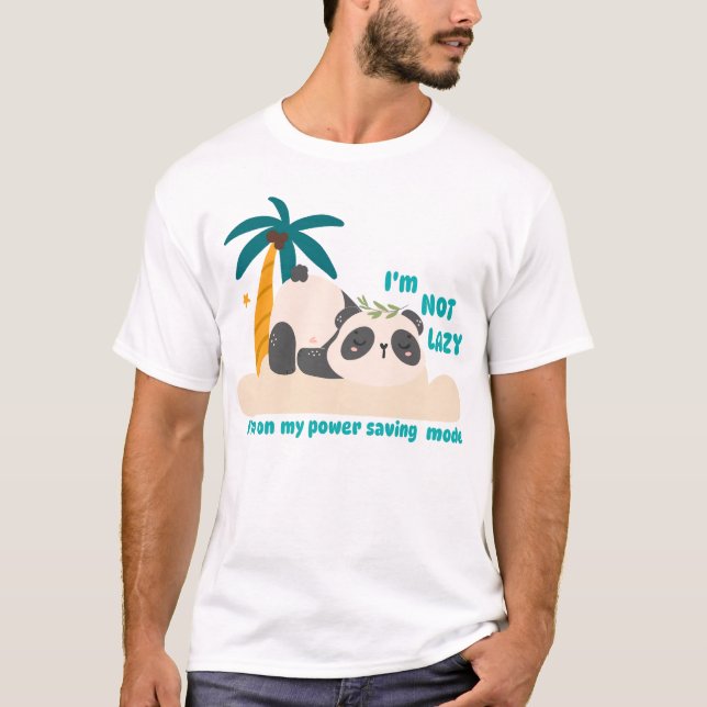 Camiseta Panda preguiçoso fofo (Frente)