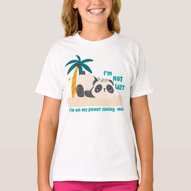 Camiseta Panda preguiçoso fofo (Frente)