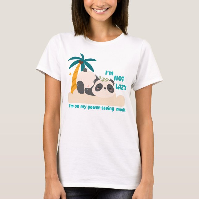 Camiseta Panda preguiçoso fofo (Frente)