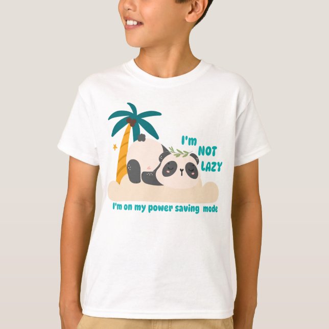Camiseta Panda preguiçoso fofo (Frente)