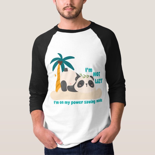 Camiseta Panda preguiçoso fofo (Frente)