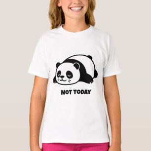 Camiseta Panda Preguiçoso Não Hoje Fofo Divertido Humor Rel