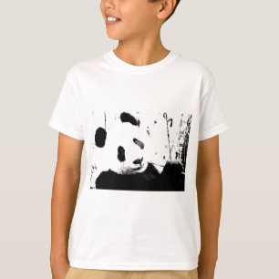 Camiseta Panda Preta e Branca