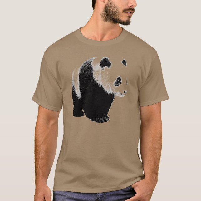 Camiseta Panda Preta e Branca (Frente)