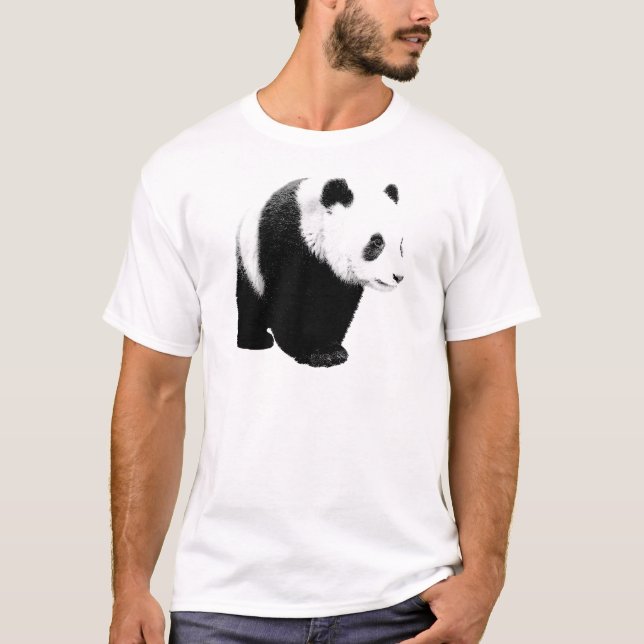 Camiseta Panda Preta e Branca (Frente)