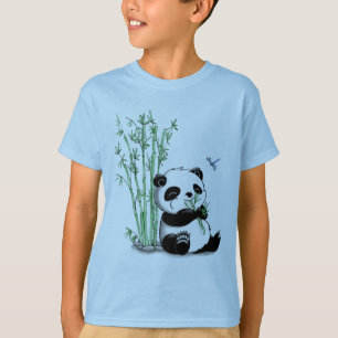 Camiseta Panda que come o bambu