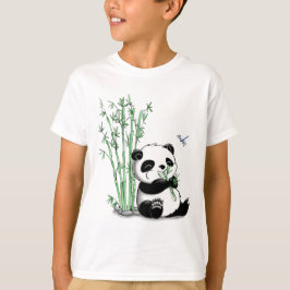 Camiseta Panda que come o bambu