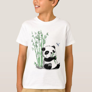 Camiseta Panda que come o bambu
