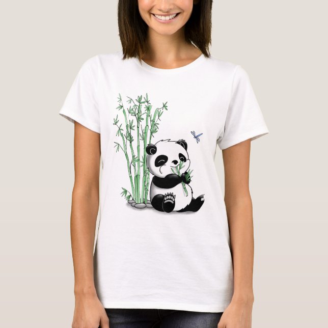 Camiseta Panda que come o bambu (Frente)