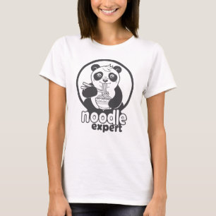 Camiseta panda que come o macarronete