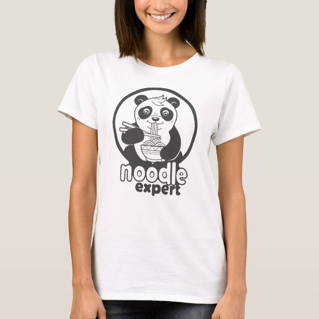 Camiseta panda que come o macarronete (Frente)