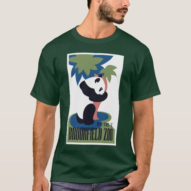 Camiseta Panda retro do jardim zoológico de Brookfield (Frente)
