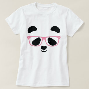 Camiseta Panda rosa-branca