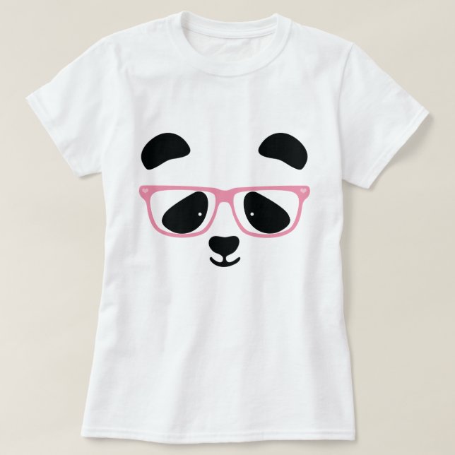 Camiseta Panda rosa-branca (Frente do Design)