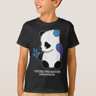 Camiseta Panda Semicolon Borboleta Prevenção Suicídio Aware