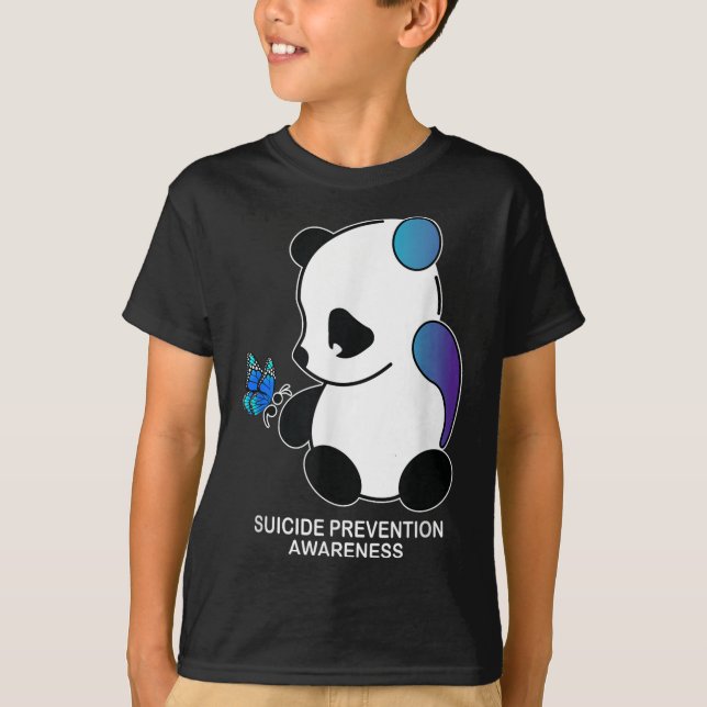 Camiseta Panda Semicolon Borboleta Prevenção Suicídio Aware (Frente)