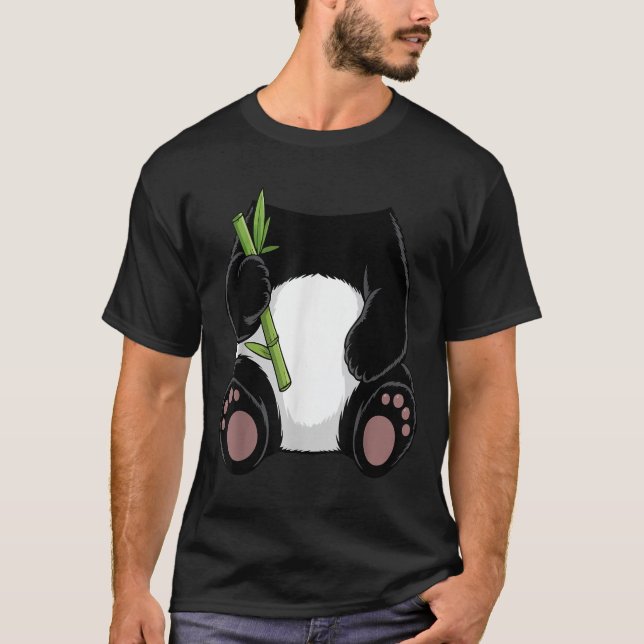 Camiseta Panda Shirt Adult Kids Men Women Panda Bear Costum (Frente)