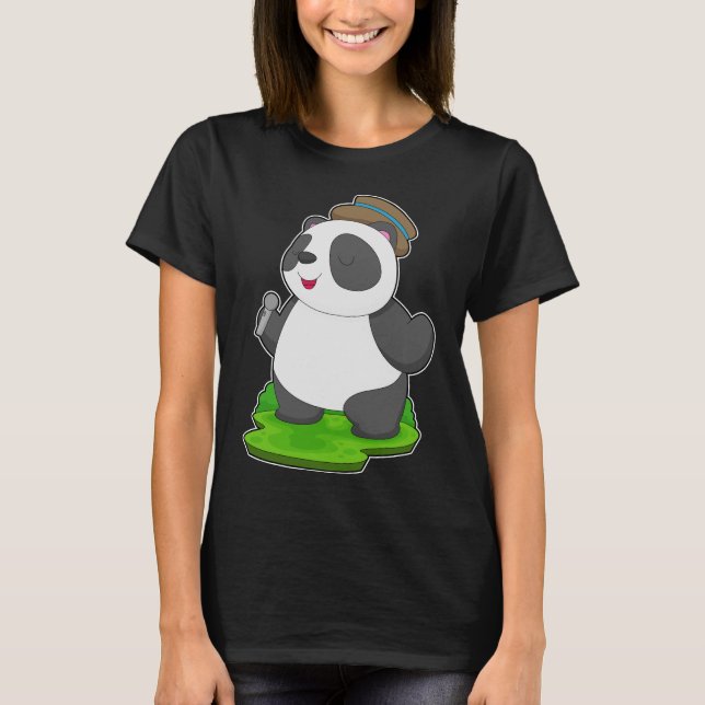 Camiseta Panda Singer Microphone Music (Frente)