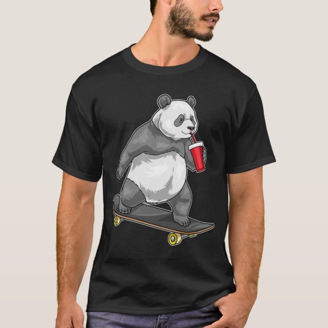 Camiseta Panda Skater Skateboard (Frente)