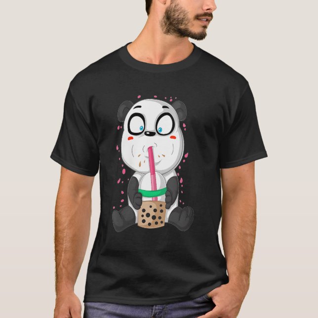 Camiseta Panda Soju Bamboo Urso Coreano Bebendo Docinho Chá (Frente)