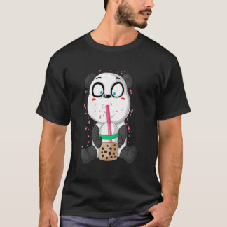 Camiseta Panda Soju Bambu Urso Chá Doce Coreano Bebendo