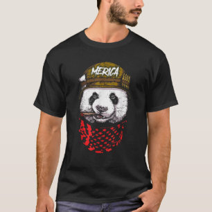 Camiseta Panda Soldier - Urso Militar Americano Merica 4º