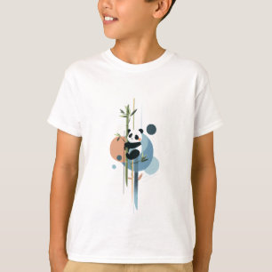 Camiseta Panda Subindo Bambu Crianças