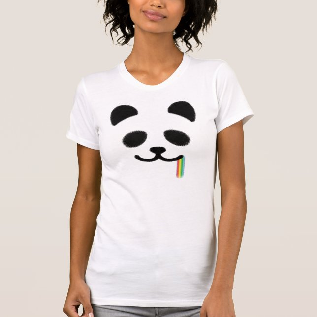 Camiseta Panda suculenta Rainbow2 (Frente)