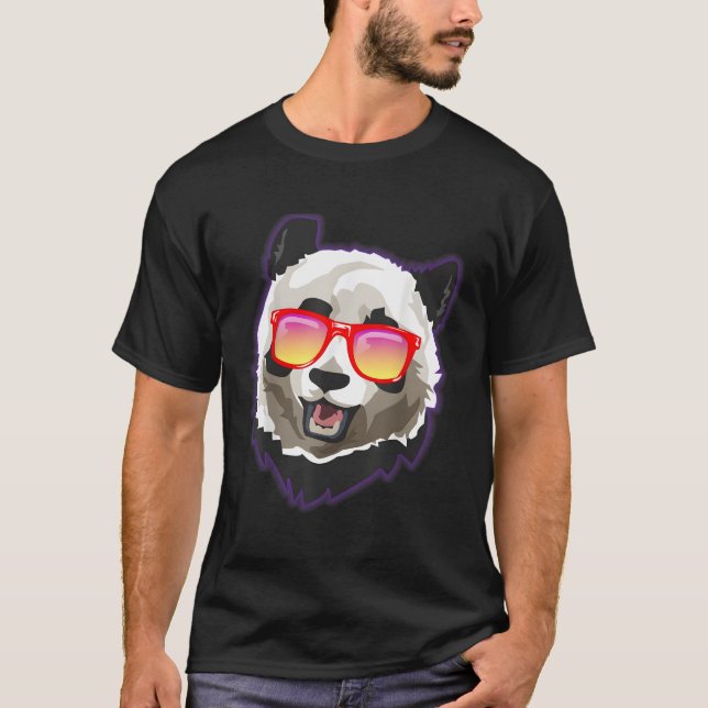 Camiseta Panda Sunvidros Panda Bear Óculos de sol (Frente)