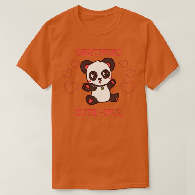 Camiseta Panda T, fofinha e fofinha (Frente do Design)