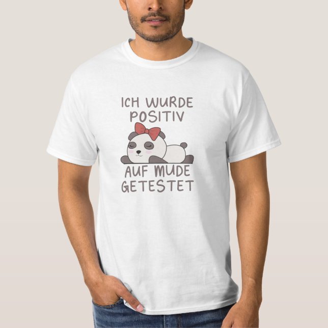Camiseta Panda Testada Positiva Para Dormir Cansado (Frente)