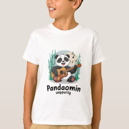 Camiseta Panda Tocando Violão - Panda Musical Cuta