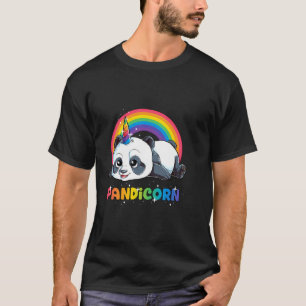 Camiseta Panda Unicorn Pandicorn Rainbow Pandacorn Womens G