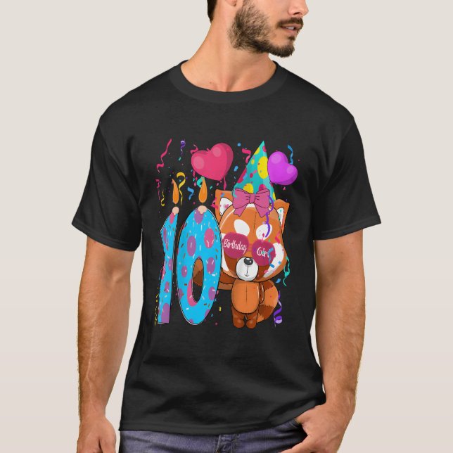 Camiseta Panda Vermelha 10Th Eu Tenho 10 (Frente)