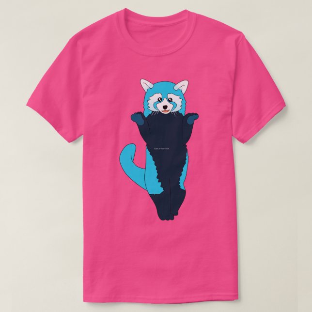 Camiseta Panda vermelha azul 2 (Frente do Design)