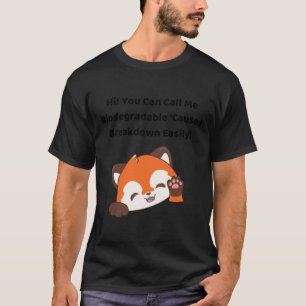 Camiseta Panda Vermelha Biodegradável! Vinheta verde fresca