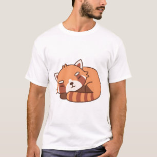 Camiseta Panda Vermelha Bonita Dormindo
