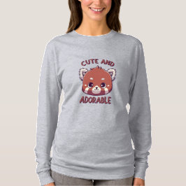 Camiseta Panda Vermelha Bonita e Adorável