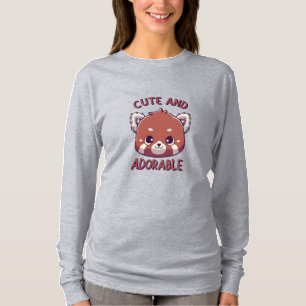 Camiseta Panda Vermelha Bonita e Adorável