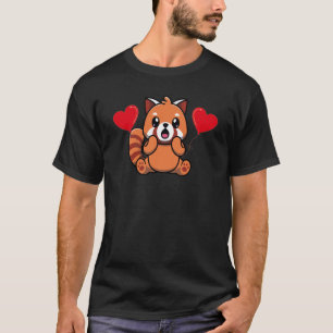 Camiseta Panda Vermelha com Dia de os namorados de Balão de